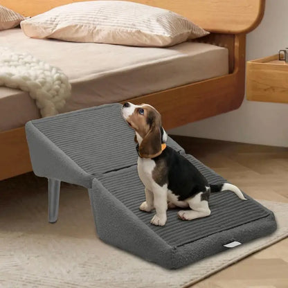 Dog Ramp Stairs Wooden Foldable Kitten Puppy Ladder Anti-Slip Pet Footrest Stool Multifunctional for Cats or Pets