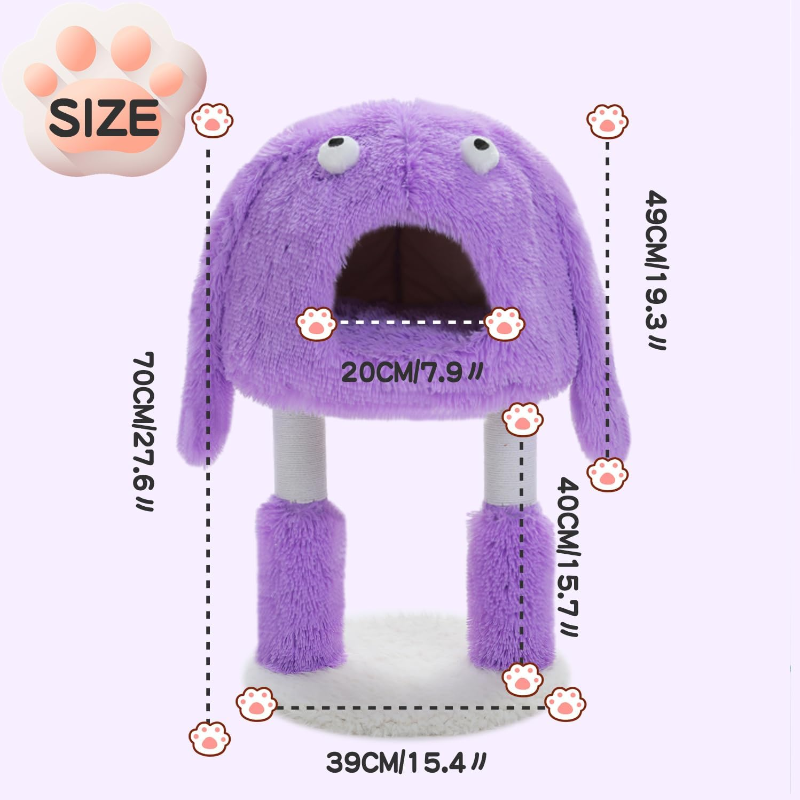 2 in 1 Cat Scratching Post with Big Cozy Condo